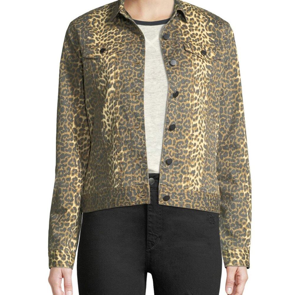 ATM Anthony Thomas Melillo Leopard Print Denim Jacket Small - Picture 2 of 13